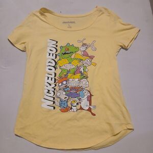 Sz L NEW Nickelodeon Yellow Lightweight T-Shirt Short Sleeve Rugrats Reboot 2021